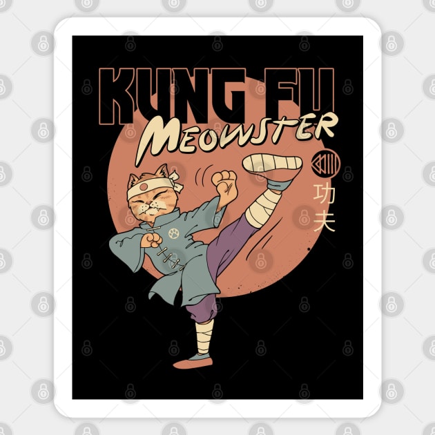 Kung Fu Meowster Sticker by Vincent Trinidad Art